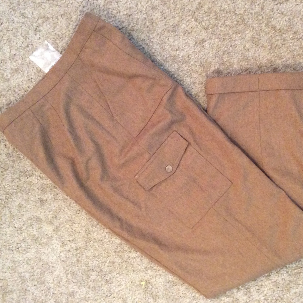 Wool Blend Trousers Cuff Cargo Sizes 14T